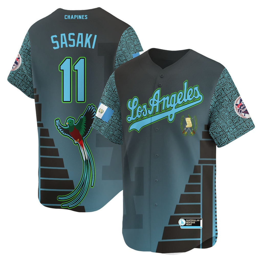 Los Angeles Dodgers Guatemalan Heritage Night Jersey - All Stitched