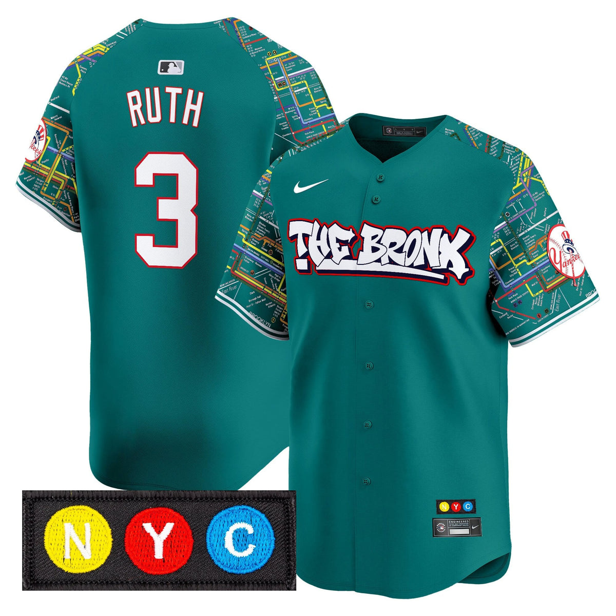 Men's New York Yankees The Bronx Subway Style Vapor Premier Limited Jersey - Stitched