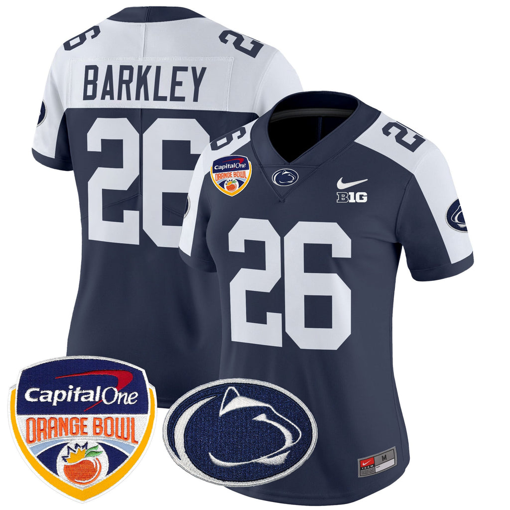 Women's Penn State Nittany Lions Orange Bowl Patch Vapor Limited Jersey V2 - All Stitched