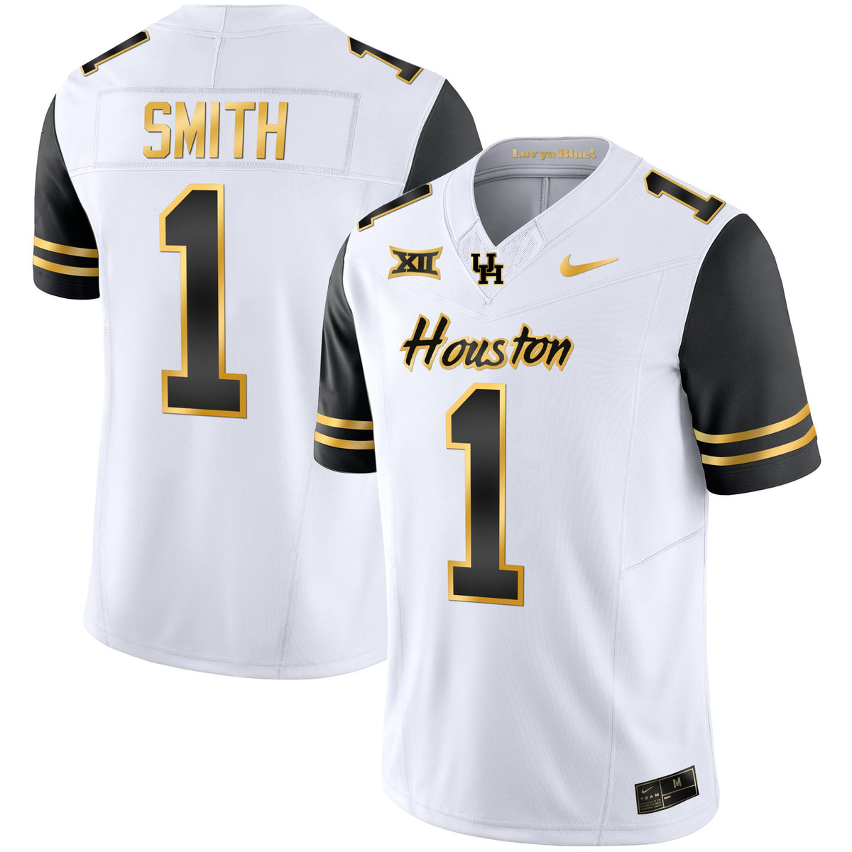 Men's Houston Cougars 2023 Oilers Inspired Gold Jersey - All Stitched
