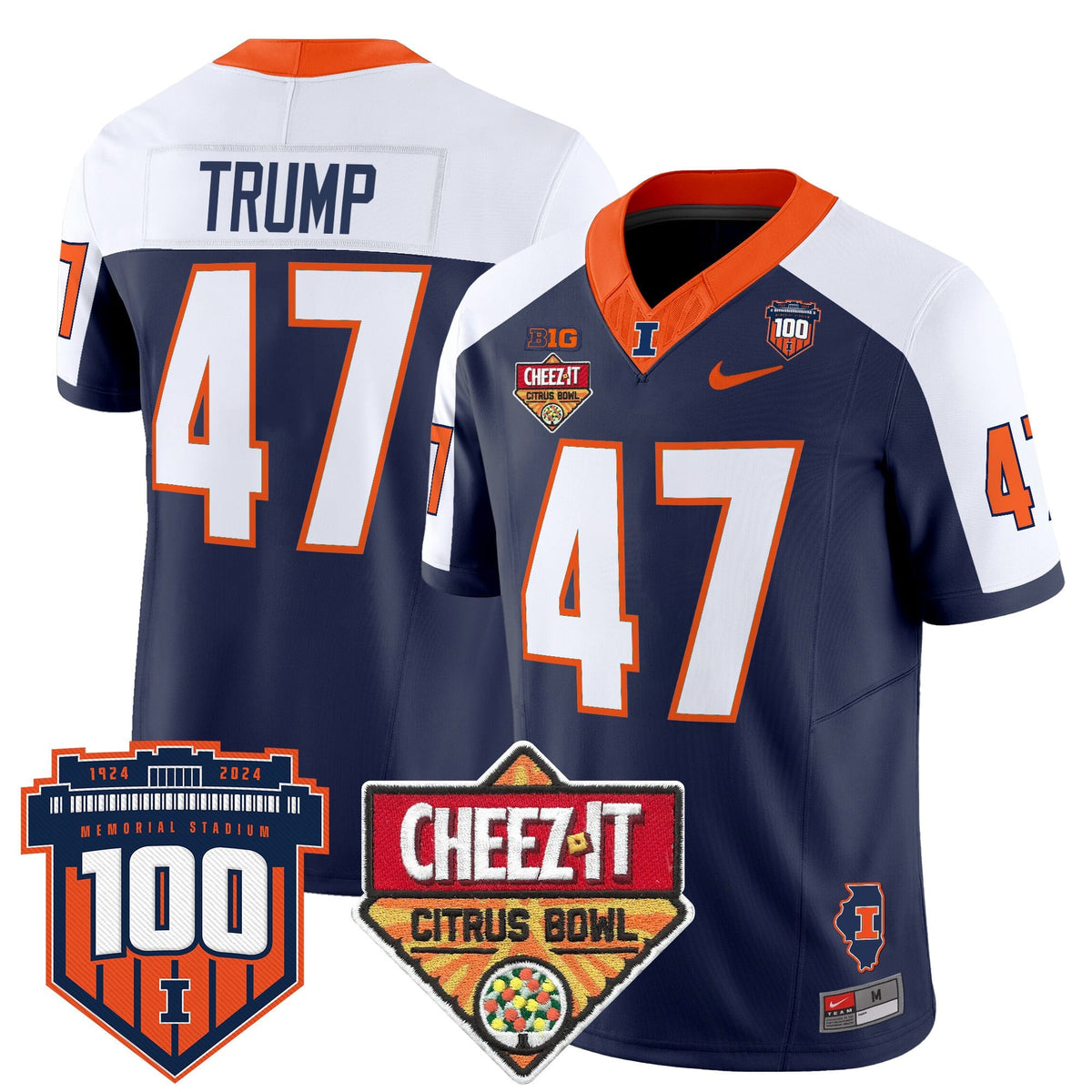 Men's Illinois Fighting Illini 2025 Cheez-It Citrus Bowl Patch Vapor Limited Jersey - All Stitched